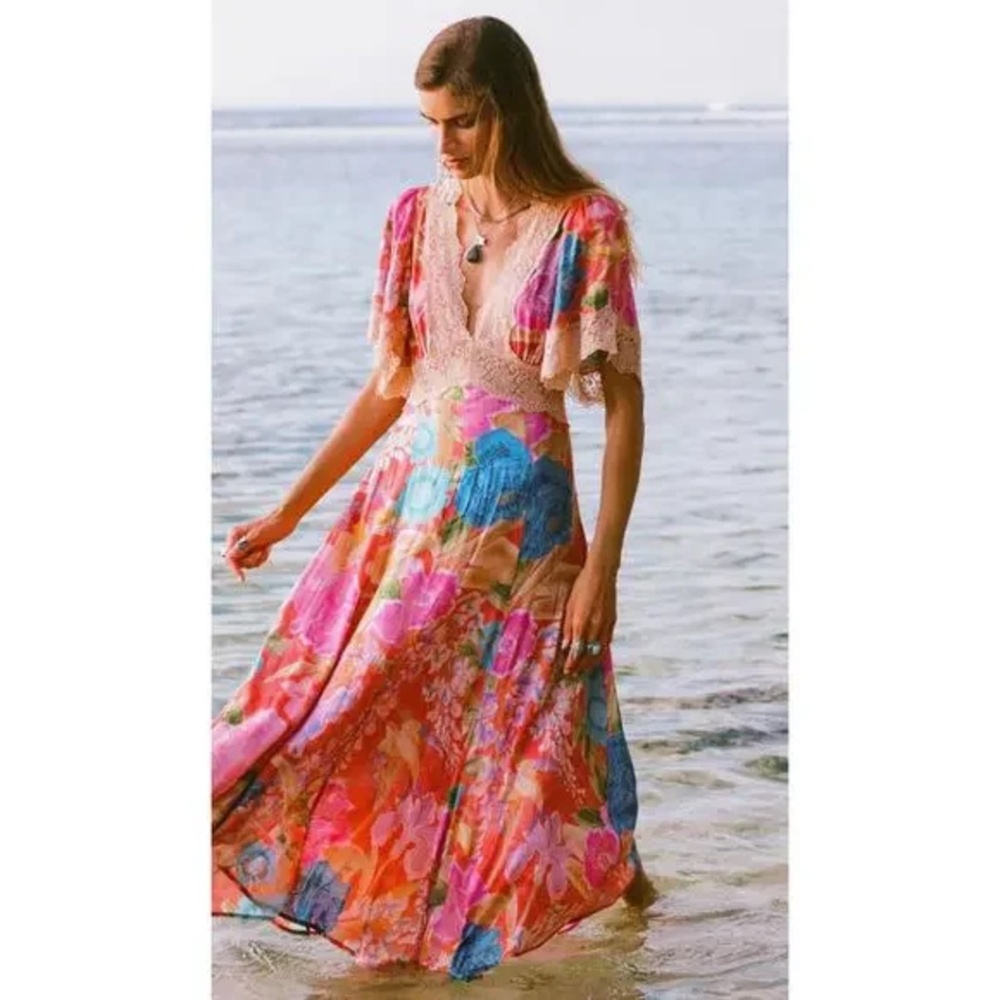 SPELL Painters Garden Lace Maxi Dress - Picture 2 of 8